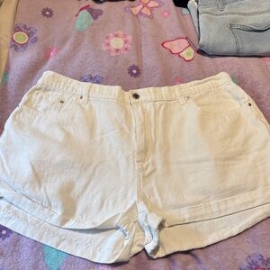 Classic High-Rise White Women's Cotton Shorts